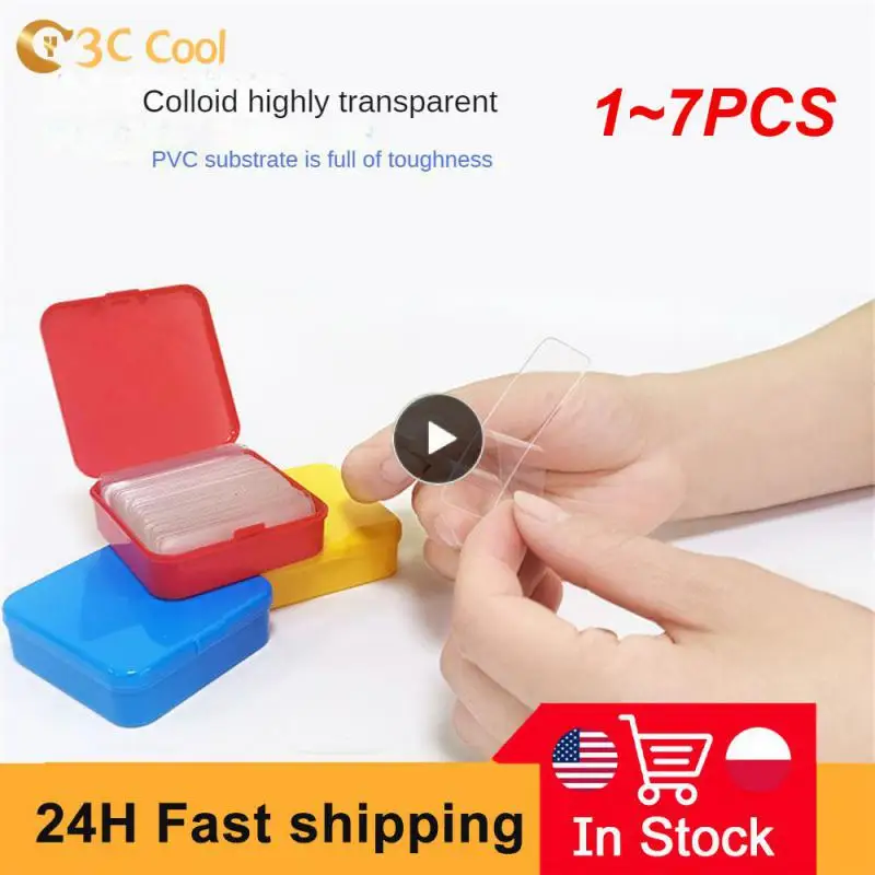 

1~7PCS Box Double Sided Stickers Transparent Non-Marking Strong Adhesion Tapes Easy To Cut High-Adhesive Double Faced Tapes