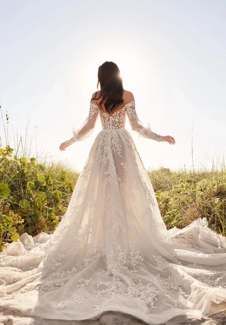 Кружевное свадебное платье Vestidos De Novia Manga Larga Ball Gown Casual Boda Civil Mas Vendidos Novias 2024 Envios Gratis