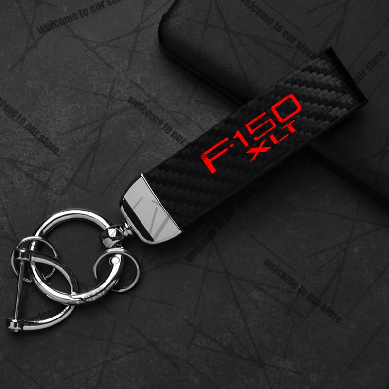 

Автомобильный брелок для F-150 Ranger XLT F-250 XLT Raptor Pickup с логотипом из углеродного волокна, кожи, цинкового сплава, эмблема, брелок, аксессуары