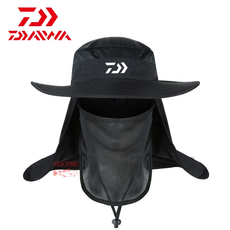 

2022 New Daiwa Fashion Summer Fishing Hat Men Outdoor Fishing Hiking Beach Fisherman Hat Mesh Breathable Anti UV Sun Fishing Cap