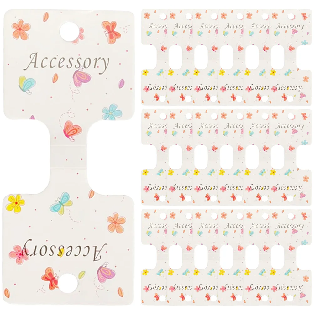 

200 Pcs Cartoon Packaging Card Barrettes Holder Pin Display Headdress Cards Necklace Hairpin Paper Jewelry Clips Foldable
