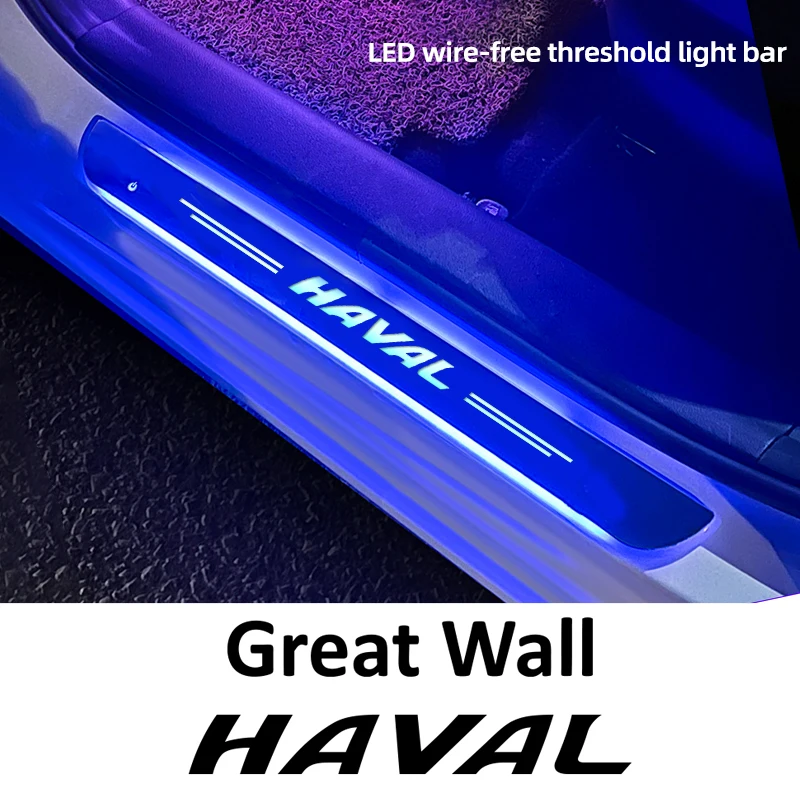 

Car Acrylic LED Welcome Pedal Plate Door Sill Pathway Light For GREAT WALL HAVAL H6 H2 H9 M6 F7 F7x Car Door Customize Lamps