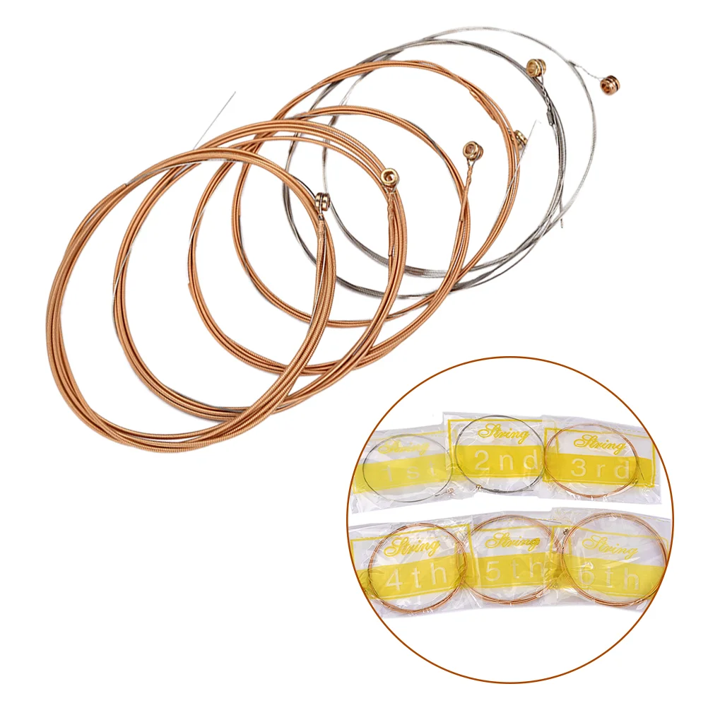 6 шт./компл. стальные гитарные струны разных размеров для 6-струнной народной