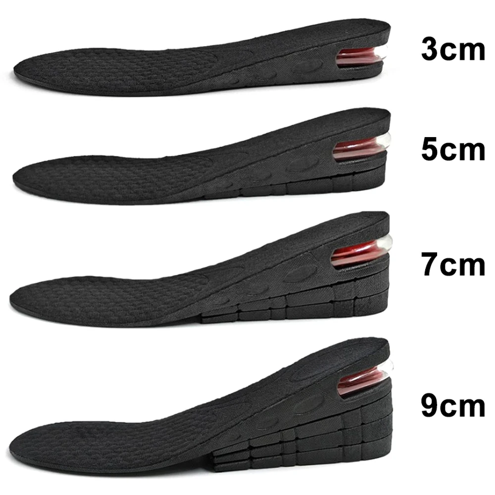 

Invisible Height Increase Insole 3-9cm Cushion Height Adjustable Shoe Heel insoles Insert Taller Support Absorbent Foot Pad