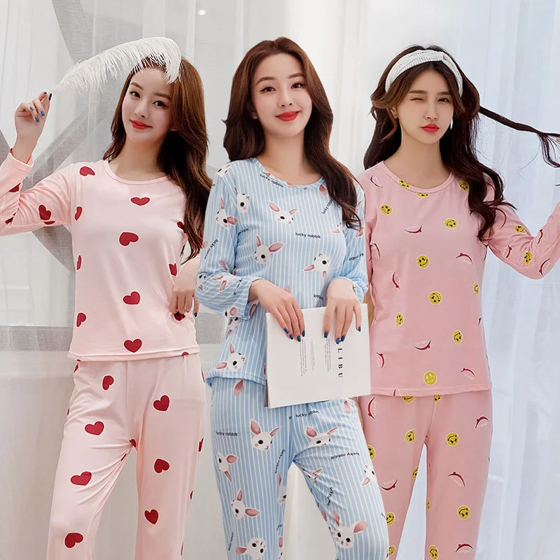 

Пижама женская тонкая с длинным рукавом, пижама с изображением комнаты, кондиционер, милые брюки, домашний костюм, весна-осень