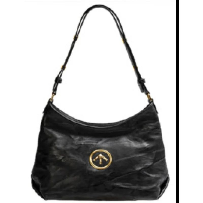 GROTTOOne Le No Sexism BlackstonehoboBag плиссированная портативная сумка через плечо под мышками