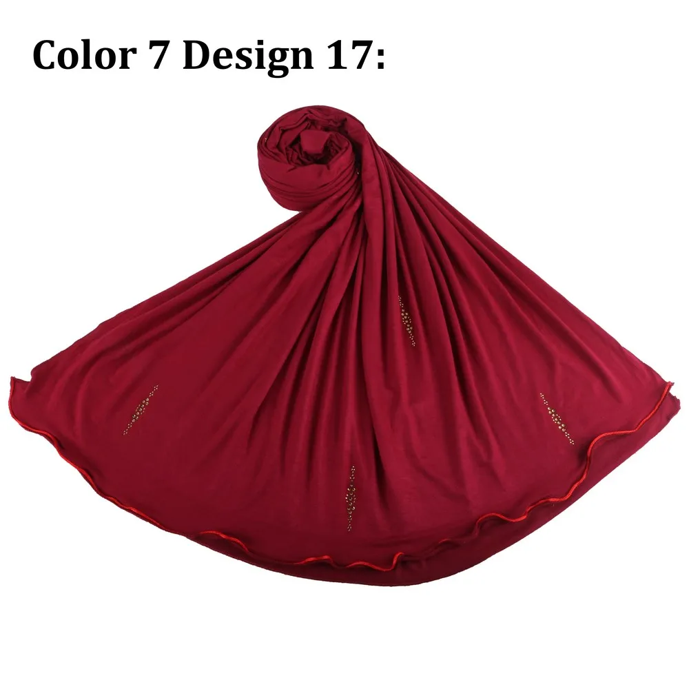 one side Redline D17  Cotton Muslim Headscarf Jersey Hijab Wrap Scarf Islamic Women Turban Head Shawls