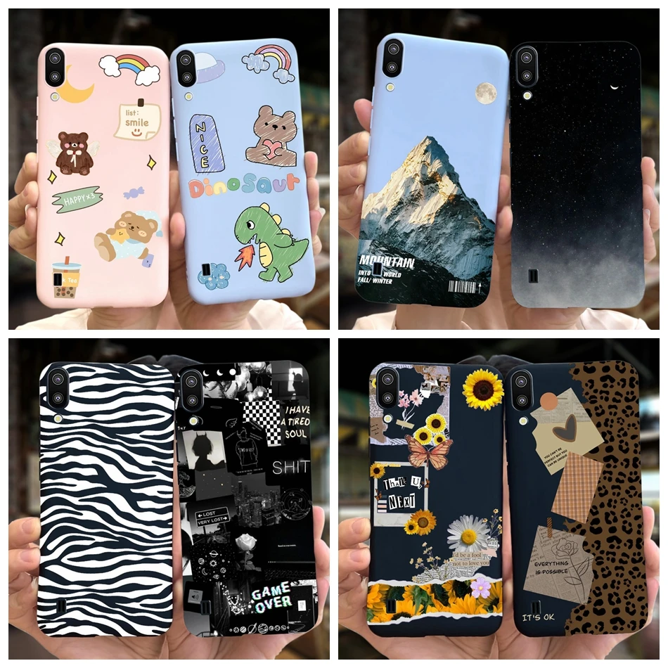 Стильный чехол для Samsung Galaxy M10 M10S, Мягкая силиконовая задняя крышка карамельного цвета для телефона Samsung M10 M 10 10s SM-M105F