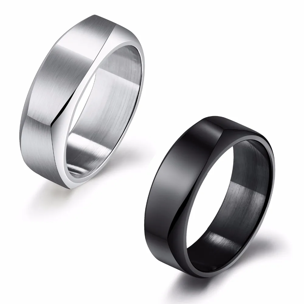 

DARHSEN Men Rings White Black Solid Polished 316L Stainless Steel Fashion Male Men's Jewelry USA Size 7 8 9 10 11 12