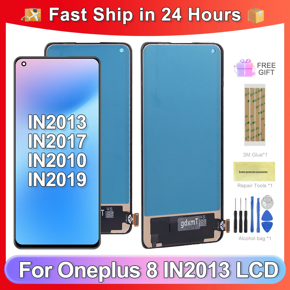 Протестировано 1 + 8 6 55 ''для OnePlus IN2013 IN2017 IN2010 IN2019 ЖК-дисплей замена дигитайзера