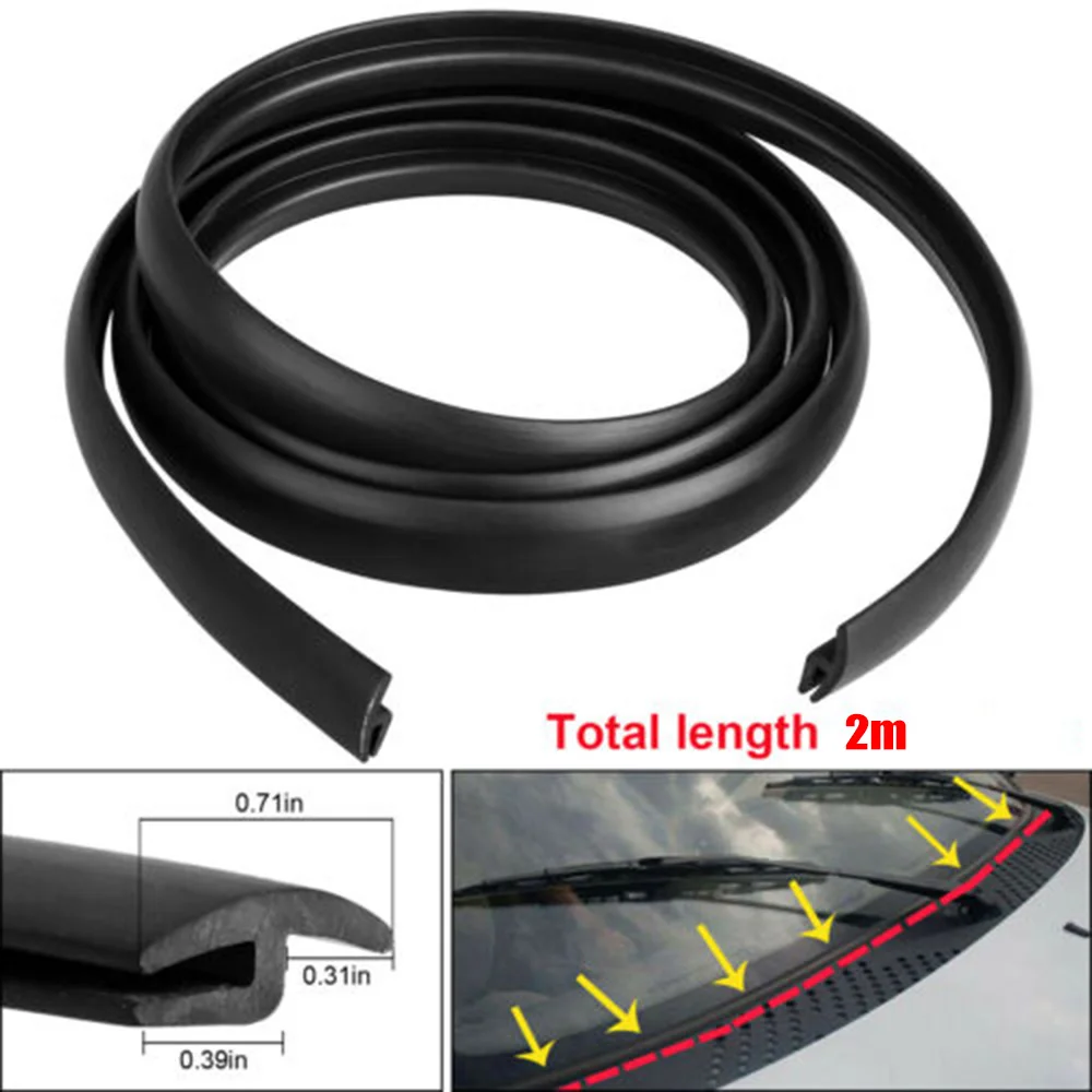 

2m Seal Strip Trim For Car Front Windshield Sunroof Weatherstrip Rubber Black 18mm Installed On The Plastic Panel Under The Wind