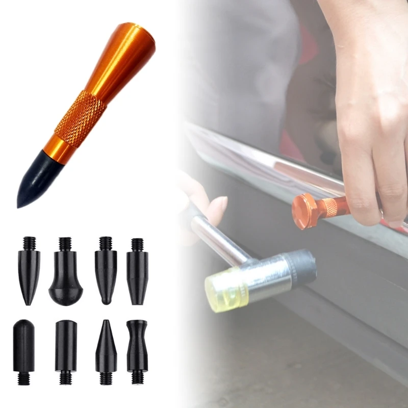 

9pcs Car Tap Down Body Panel Dent Removal Repair Hand Tools Auto Maintenance Part Paintless Knock Down Pen PDR Tools