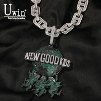 UWIN A FEW GOOD KIDS Pendant Full Iced Out Cubic Zirconium Necklace Luxury Hip Hop Jewelry Gift For Women Man