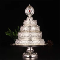 tibetan silver color manza tray tantric alloy auspicious engraved buddhism altars tribute indoor home gift desktop decorative