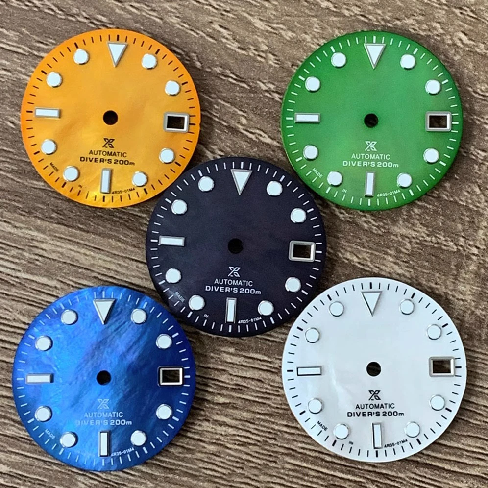 

WATCH ACCESSORIES 29MM SHELL LITERAL Green Luminous Fits NH35_36_4R_7S movement