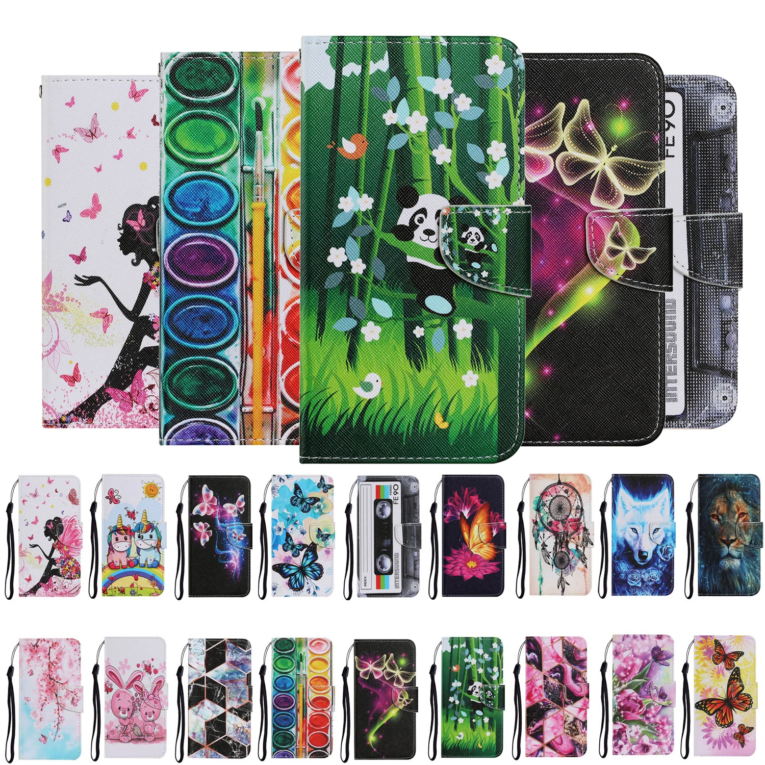 

Flip Leather Phone Case For Samsung Galaxy S8 S9 S10 Plus S20 E FE S21 Ultra Wallet Card Holder Stand Book Cover Fundas