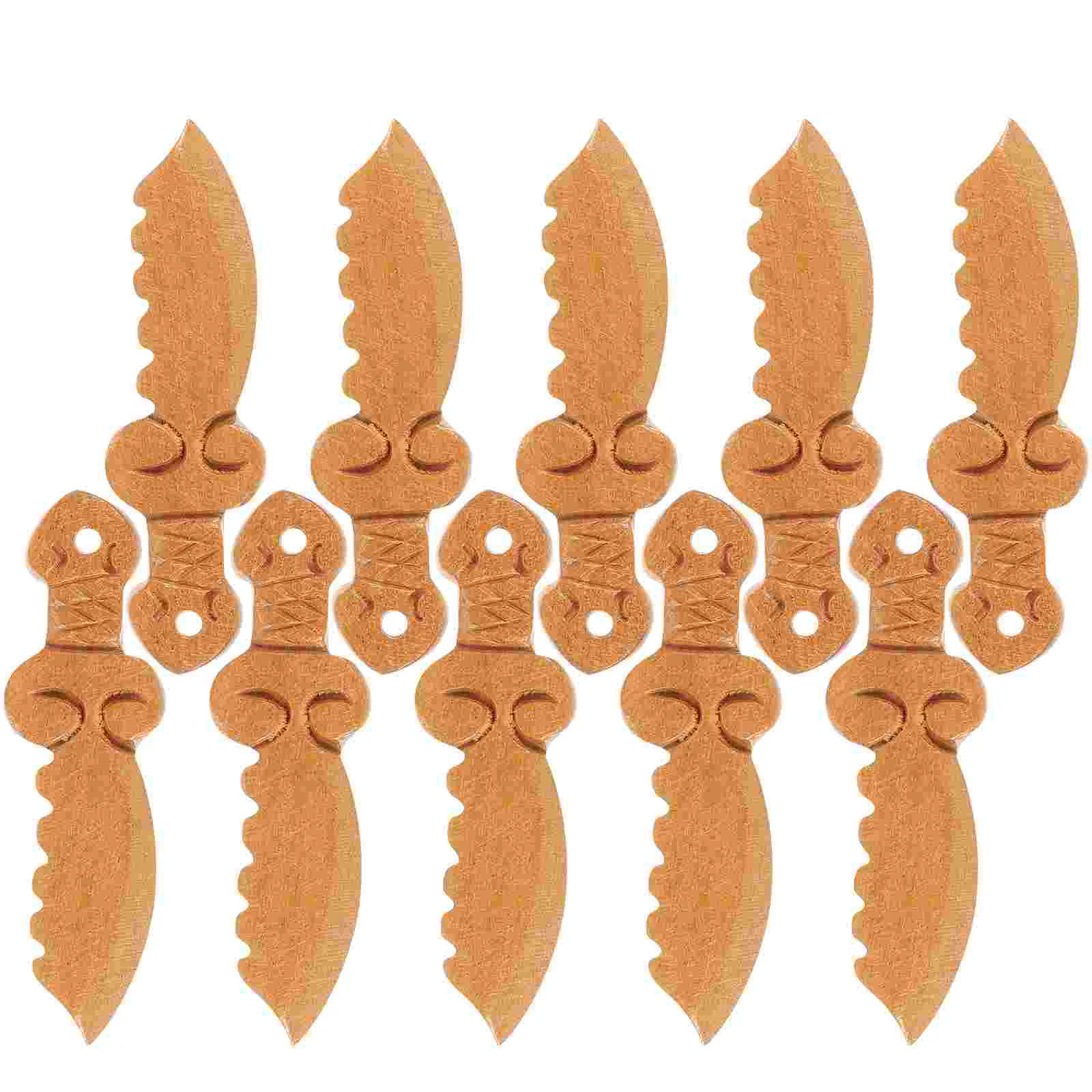 

10 Pcs Vintage Toys Festival Gift Children's Jewelry Broadsword Model Desktop Decor Kids Plaything Wooden Mahogany Carving
