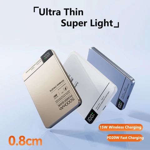 Magsafe Power Bank Магнитное беспроводное быстрое зарядное устройство USB C PD Powerbank для iPhone 16, 15, портативное индукционное зарядное устройство Xiaomi Samsung