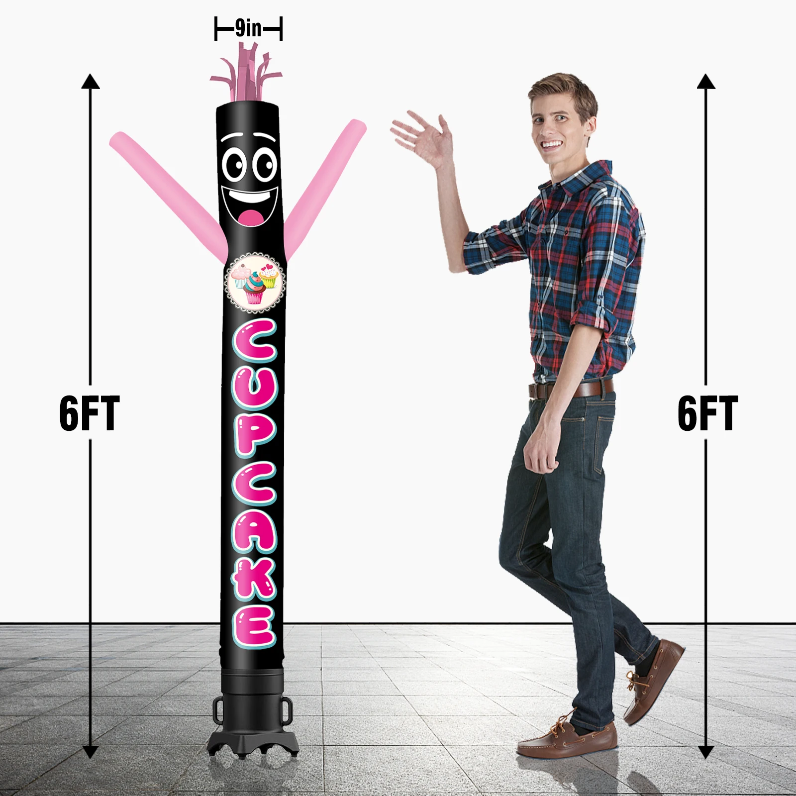 Высокий надувной кекс2 танцующий парень 6/10/15/20 футов для наружного украшения