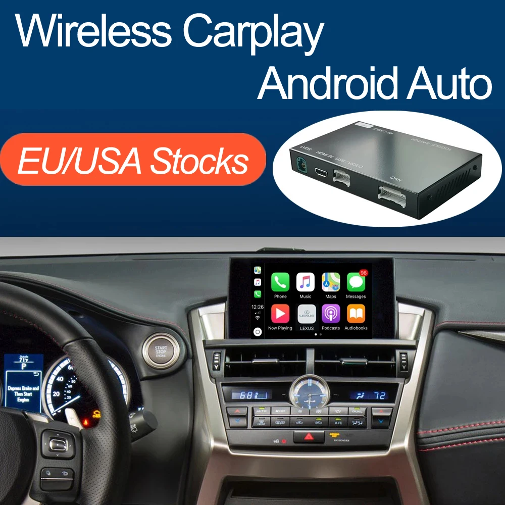 Wireless Apple CarPlay Android Auto Interface for Lexus NX 2014-2019, with Mirror Link AirPlay Car Play Functions