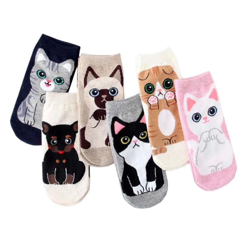 

Kawaii Women Cartoon Ankle Socks Spring Summer Autumn Cute Animal Female Ladies Colorful Cotton Short Socks For Woman Girls