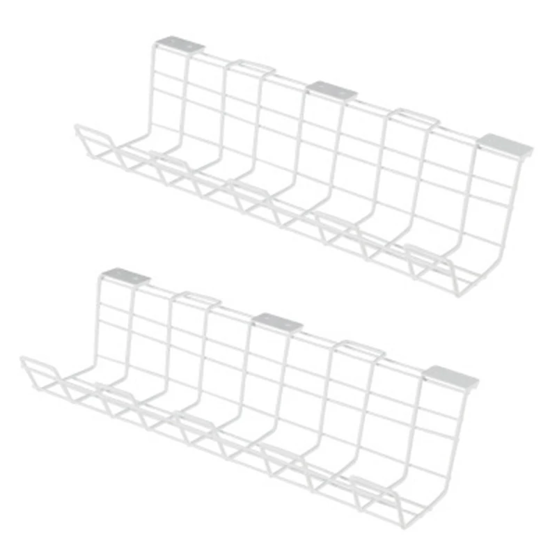 2Pc Und Er Desk Cable Management Rack Compact Cable Organizer Storage Rack B