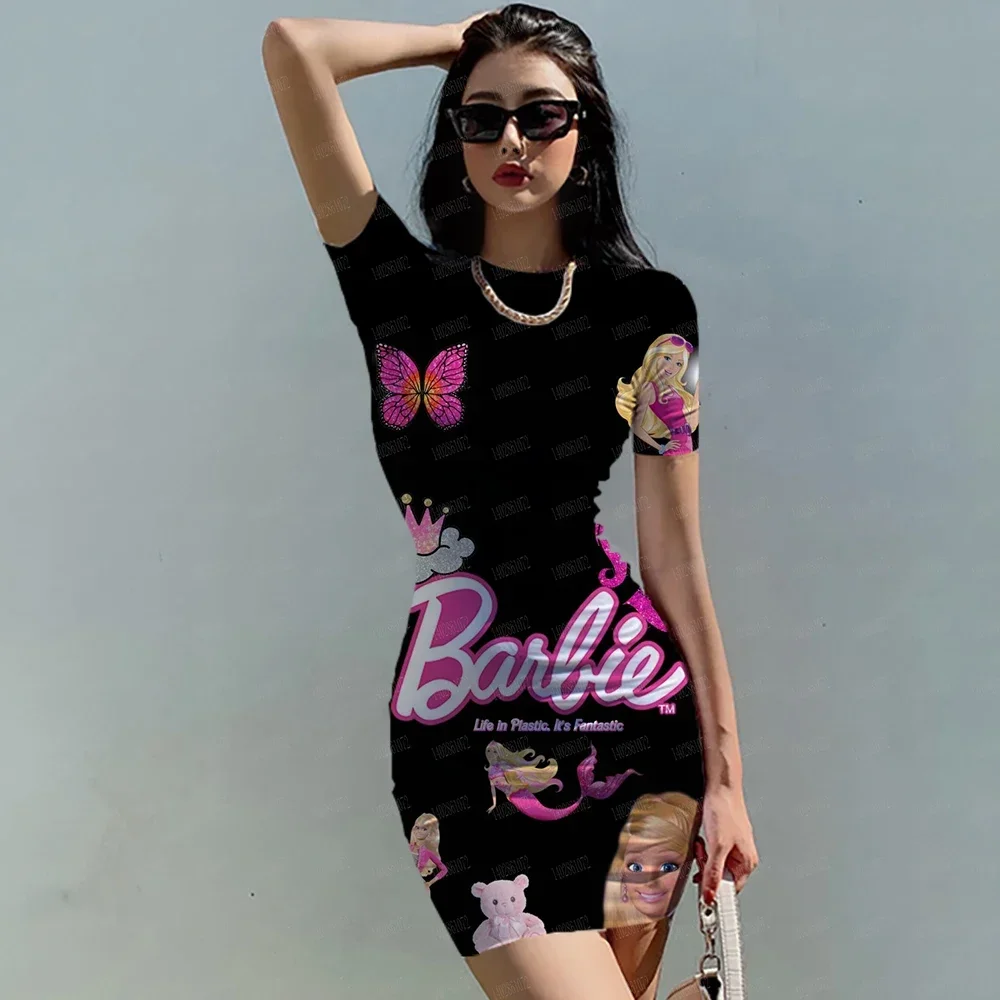 Сексуальное облегающее платье Барби с открытой спиной тонкая мини-юбка со