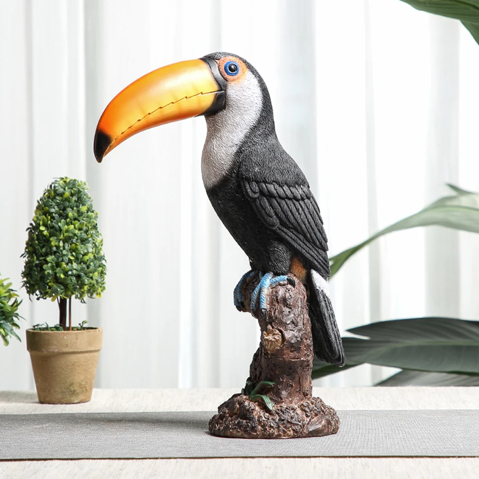 

Creative Big Billed Bird/Parrot Ornaments Simulation Animal Model Wine Cabinet Decorations Resin Bird Crafts Home Decor