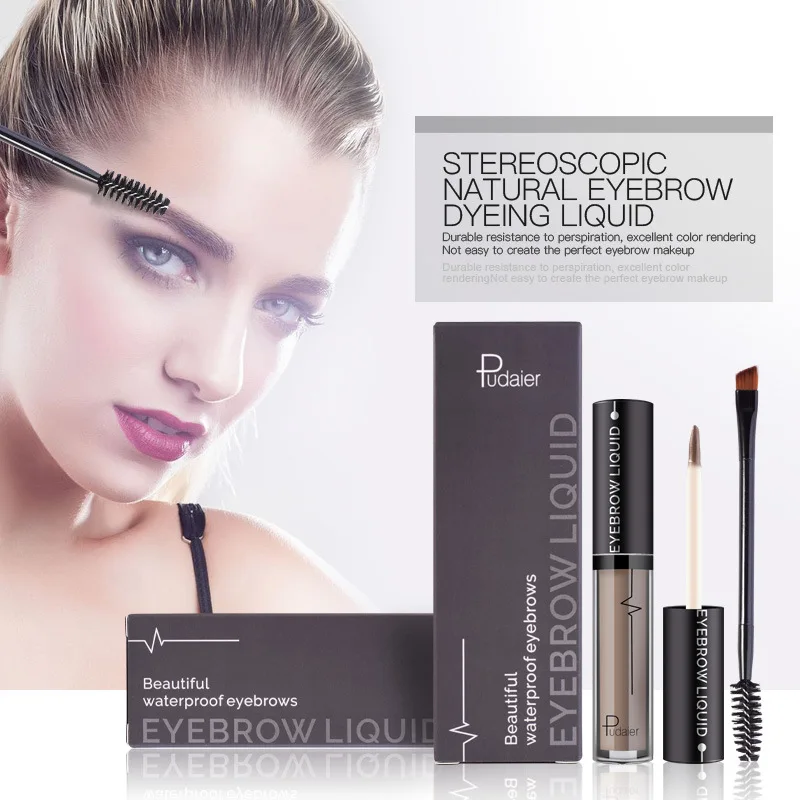 

24 Hours Waterproof Colorfast Brow Balm Liquid With Brush Waterproof Long Lasting Brown Shade Professional Women's Brow Makeup