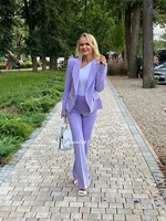 blackcat7 lilac women office clothes causal suit trousers two piece chic and elegant woman pants set 2022 spring and autumn