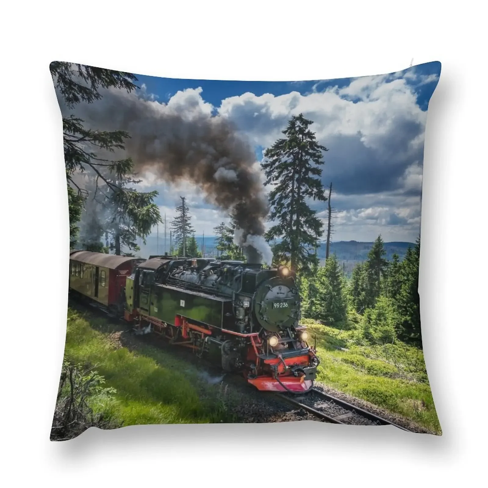 Паровоз - Harz узкие железные дороги (Германия) Декоративная подушка Плед Диванная