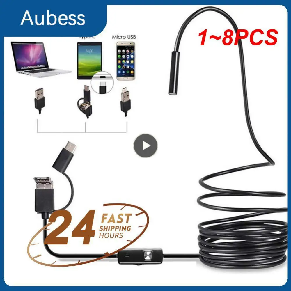 

1~8PCS New 7mm Adjustable Endoscope Camera Usb Android Borescope Cameras 6 Leds Ip67 Waterproof Endoscope Mini Camera For Phone