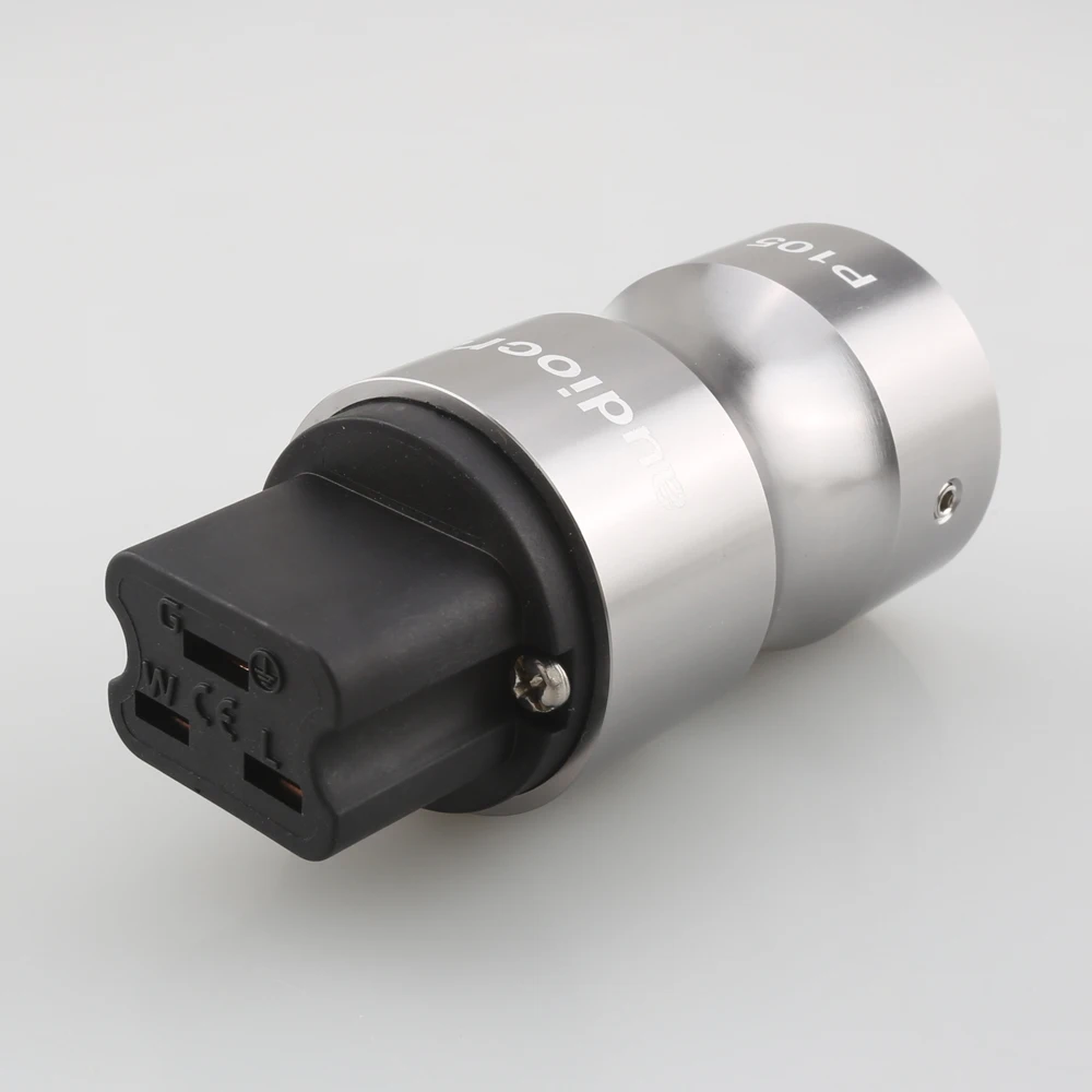 For Audiocrast Viborg Aluminum Alloy Housing Gold Plated 20A C19 IEC Female Plug AC Power Socket Plug Audio HIFI Supply Outlet