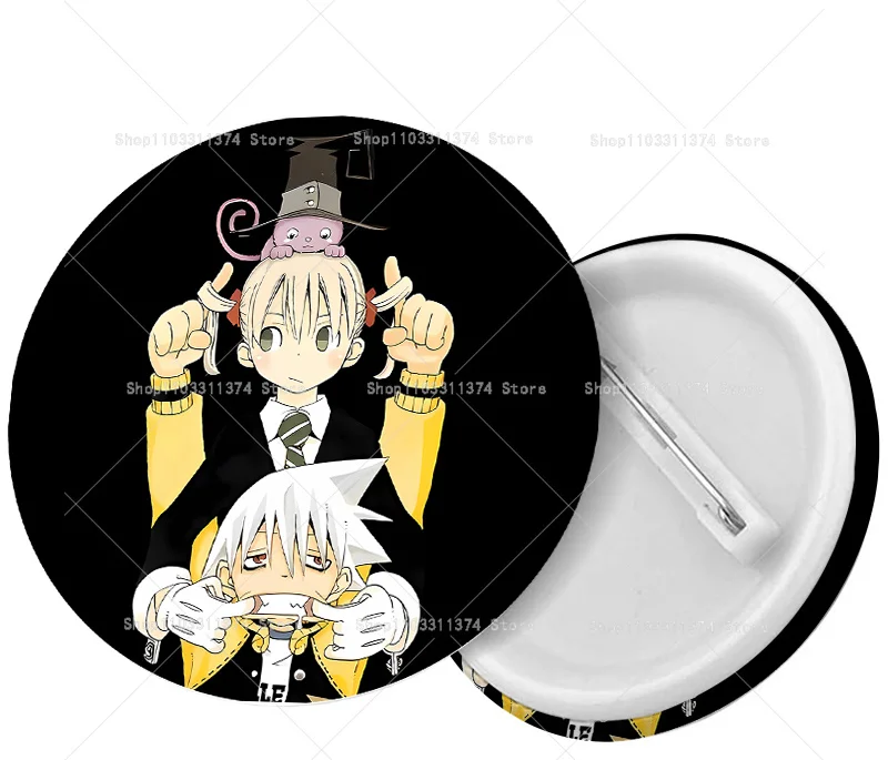 Значки-броши по аниме Soul Eater: милая коллекция мультяшных значков, модные аксессуары для сумок, круглые защелкивающиеся броши для украшения рюкзаков (art.: 3920dc616cff7) - 3920dc616cff7