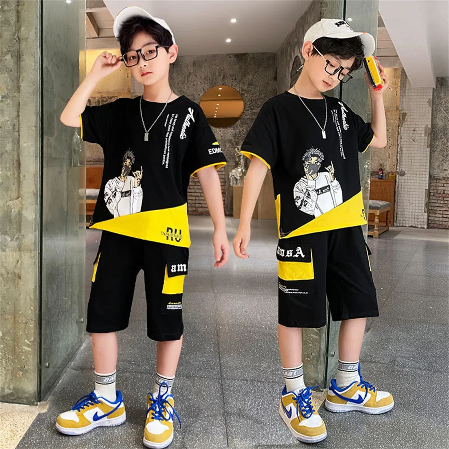 2 шт. футболка и шорты для мальчиков на Возраст 4-12 лет