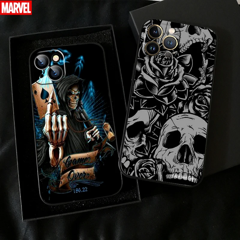 

Grim Reaper Diablo Rose Skull For Apple iPhone 11 12 13 Pro Max 12 13 Mini X XR XS Max SE 6 6S 7 8 Plus Phone Case TPU Carcasa