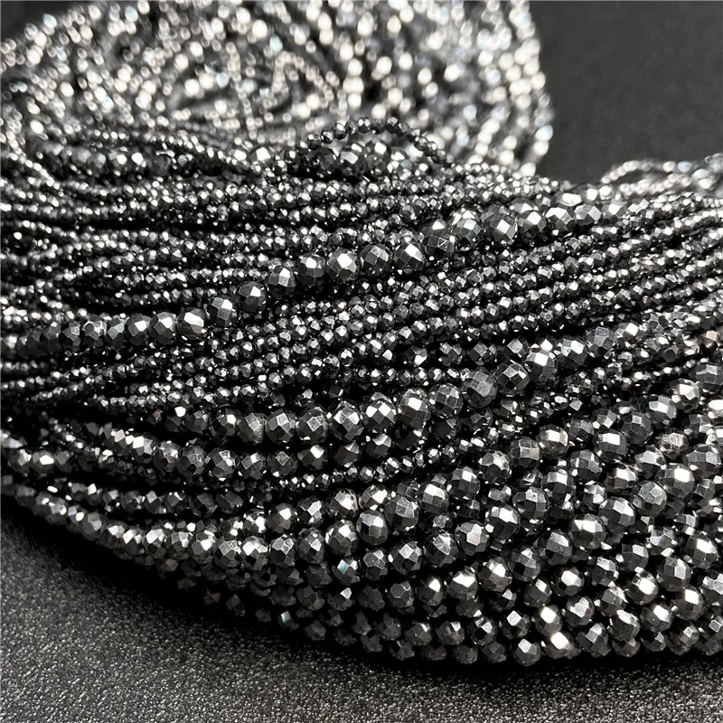 

Natural Terahertz Stone Round Loose Beads Shinny Energy Stone Beads for Bracelet Accessries DIY Charm Jewelry Making 2 3 6mm