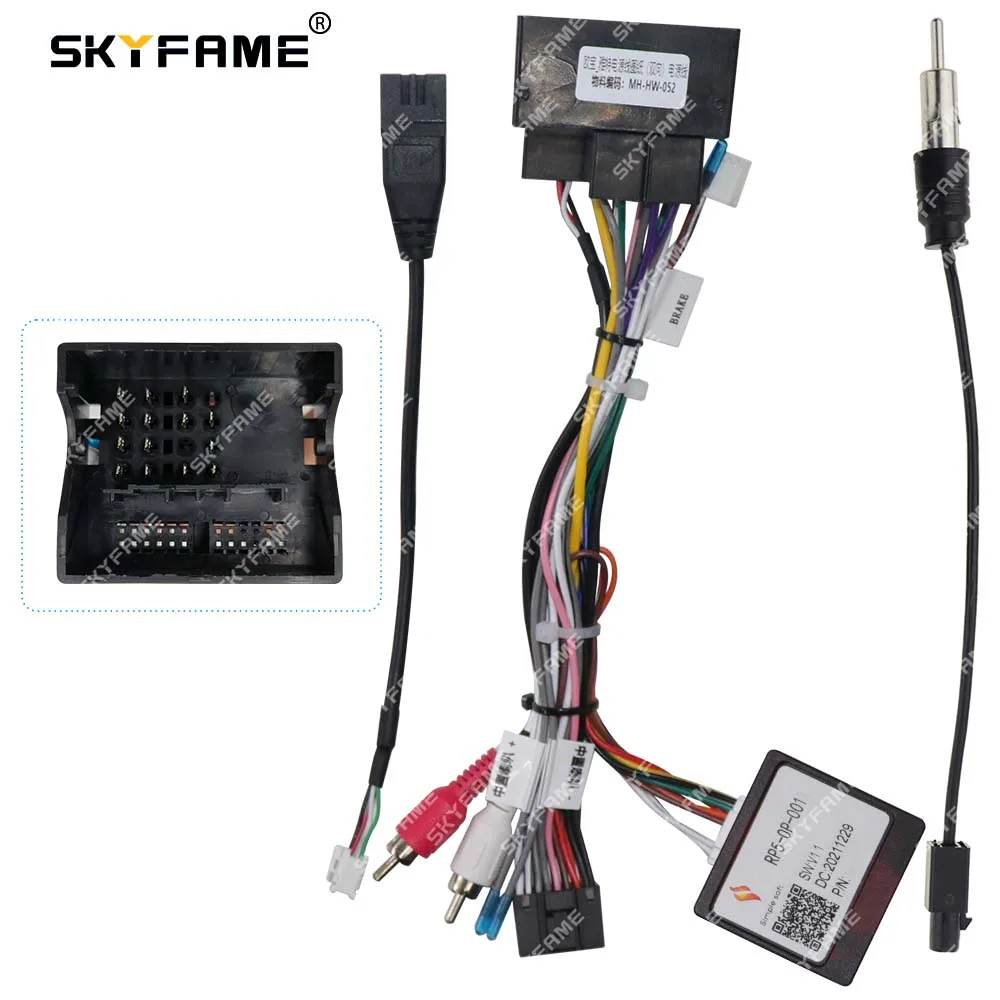 

SKYFAME Car 16pin Wiring Harness Adapter Canbus Box Decoder For Opel Corsa Adam Astra Zafira Android Radio Power CableRP5-OP-001