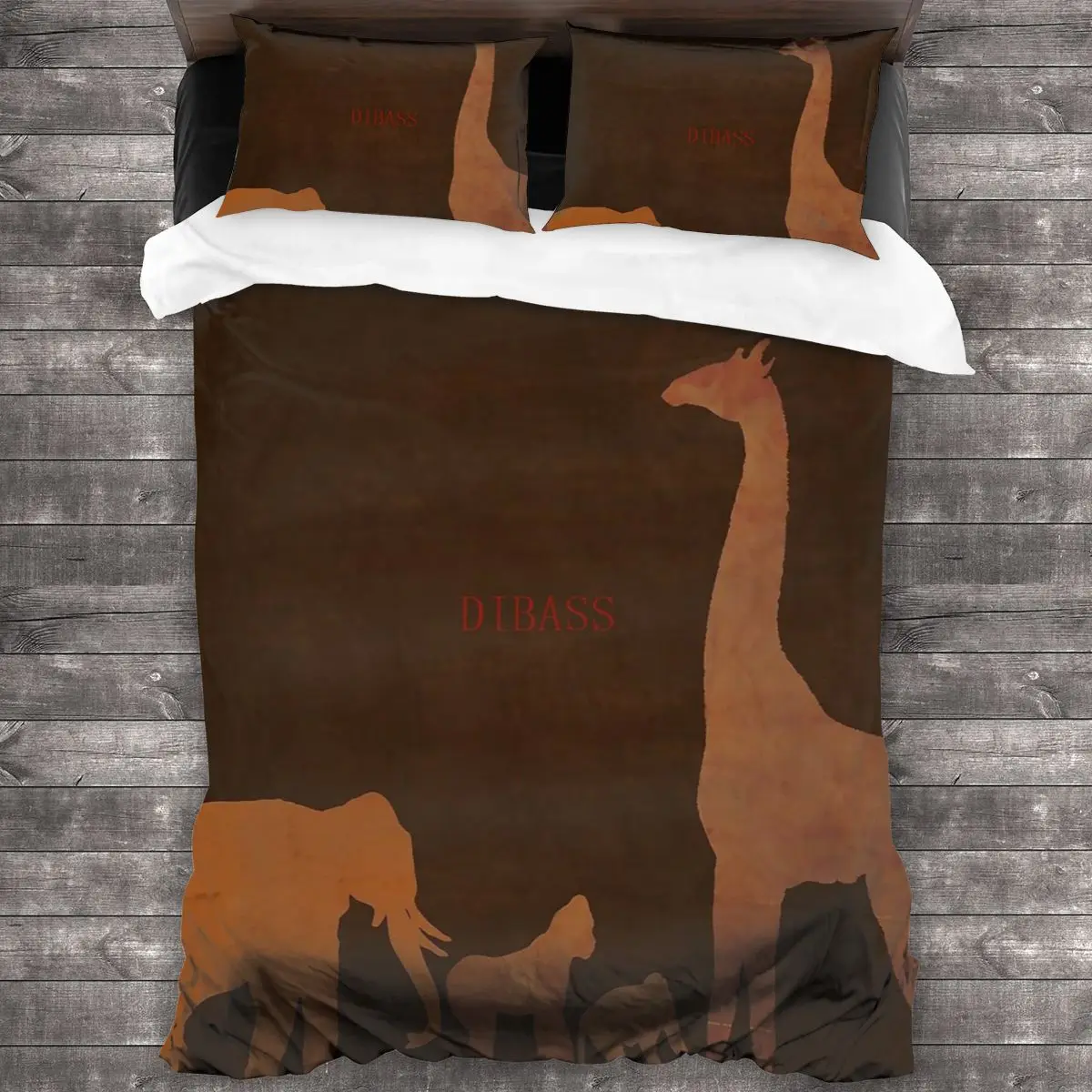 

Мягкий чехол на 2 подушки с застежкой-молнией с изображением коричневого сафари джунглей зоопарка животных