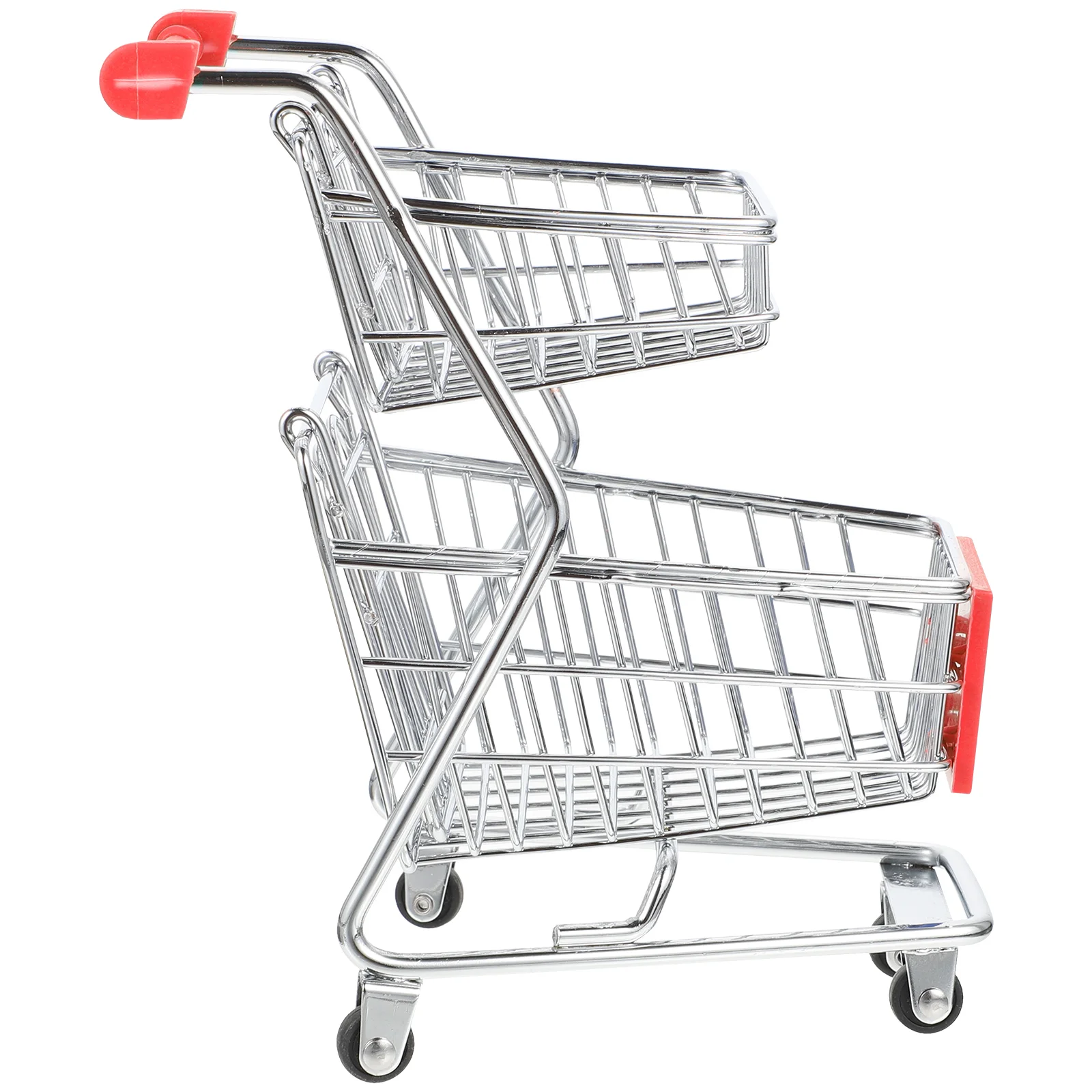 

Mini Shopping Cart Light House Decorations Home Desktop Household Small Models Plastic Handcart
