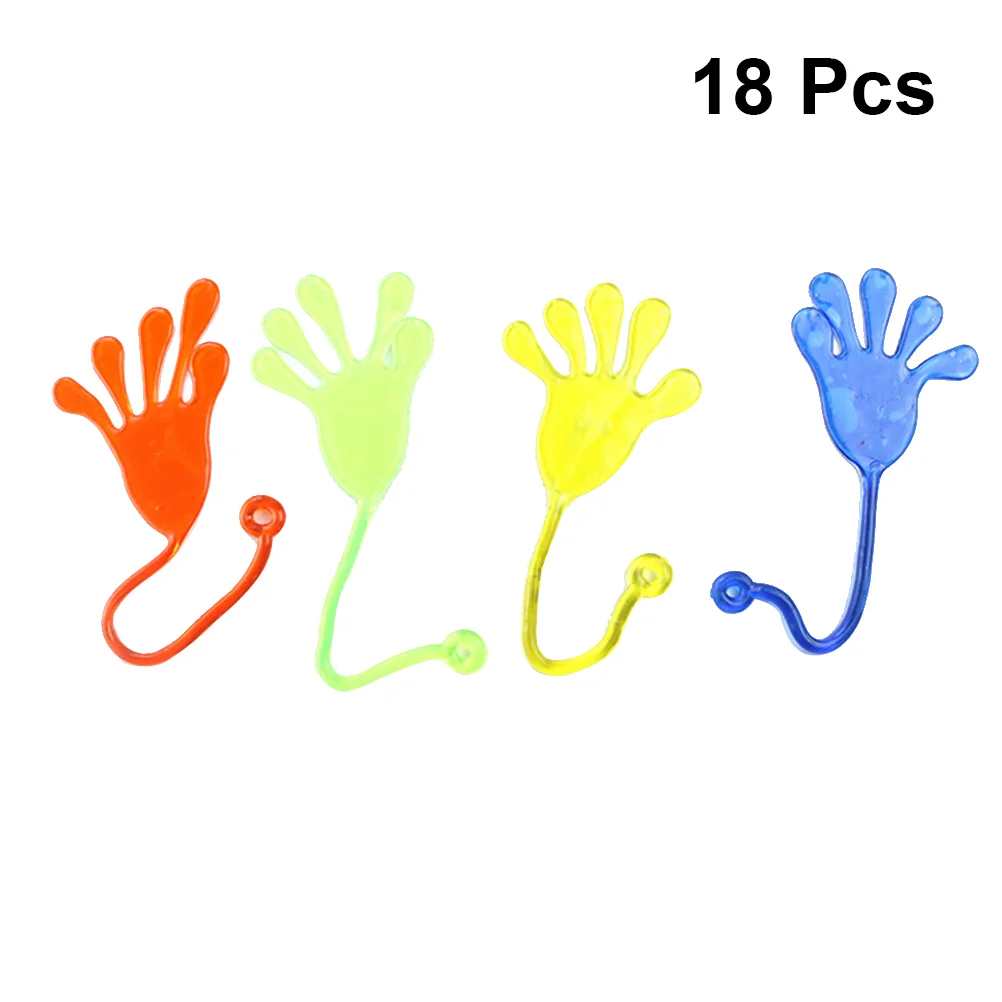 

18pcs Sticky Hands Toys Wacky Funny Stretchy Sticky Hands for Children Birthday Christmas Party Favors (Random Color)