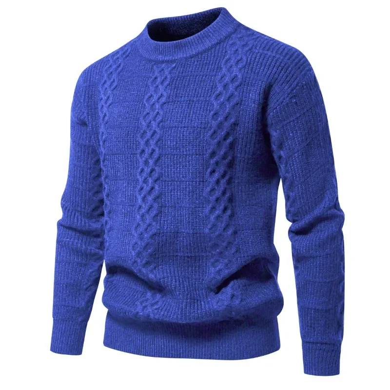 Осенне-зимний новый вязаный свитер теплые однотонные толстые свитера мужская