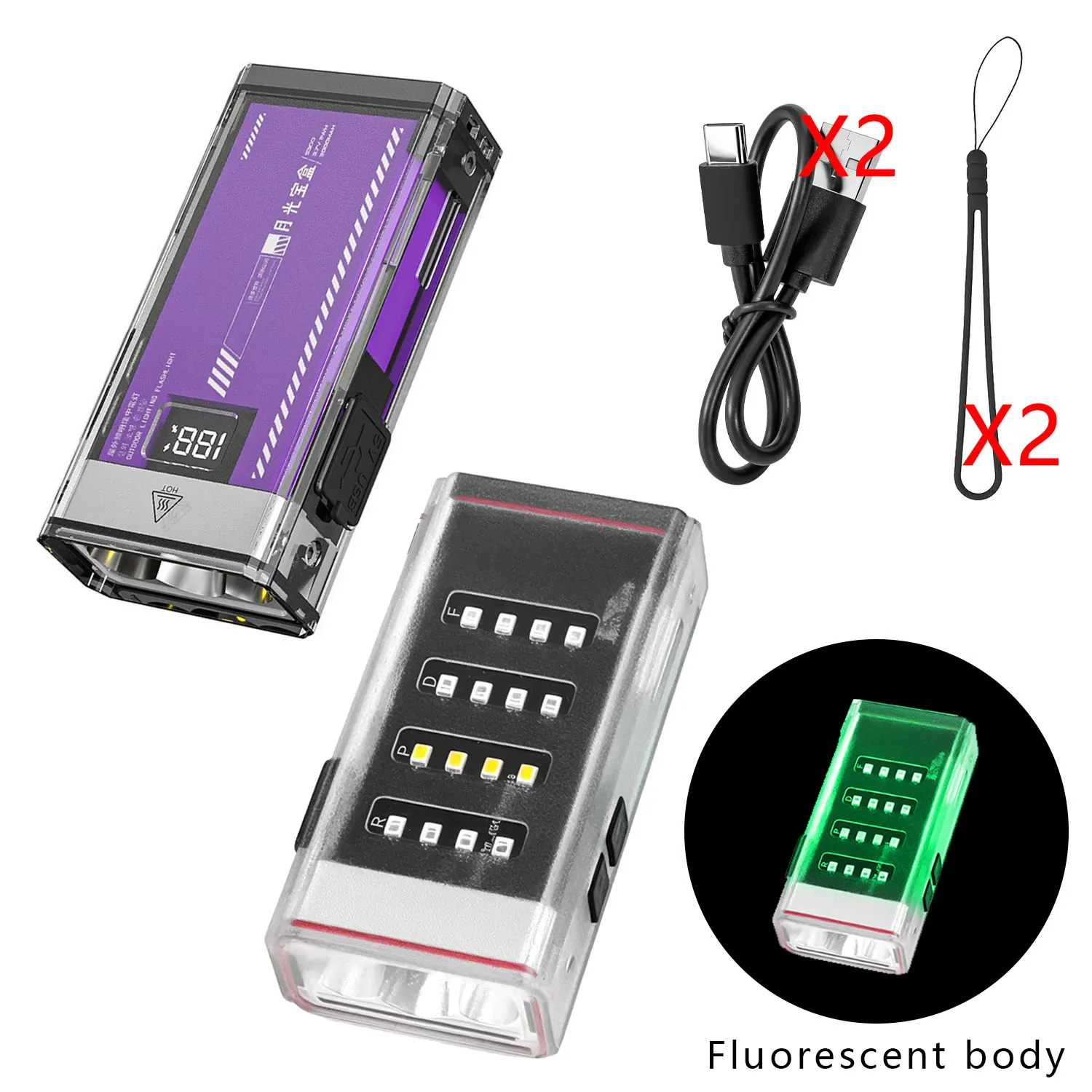 Перезаряжаемый фонарик 3600LM, светодиодный фонарик 4-в-1 (УФ/красный/теплый/зеленый свет), внешний аккумулятор емкостью 3000 мАч, магнитное основание для кемпинга, пешего туризма