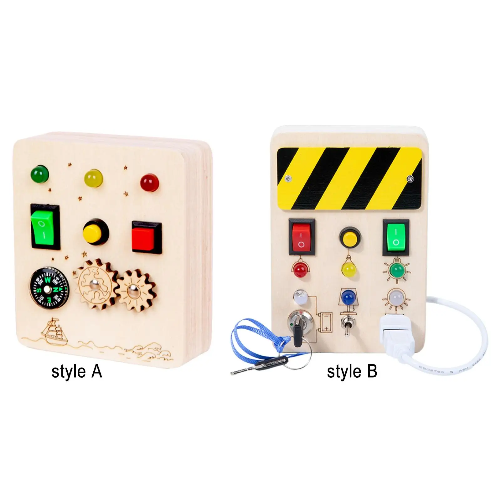 

LED Light Switch Busy Board Toys with Buttons for Outdoor Exercise Teaching