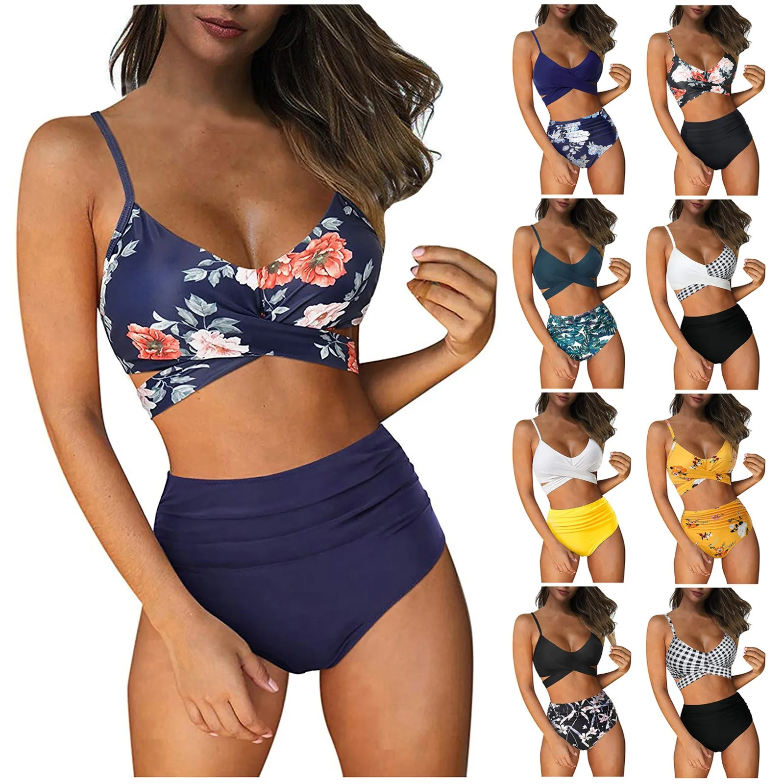 

Beach Outfits For Women Athletic Casual Two-Piece Bikini Xxl Plus Size Sexy High Waist Bikini Sets Купальник Женский Слитный