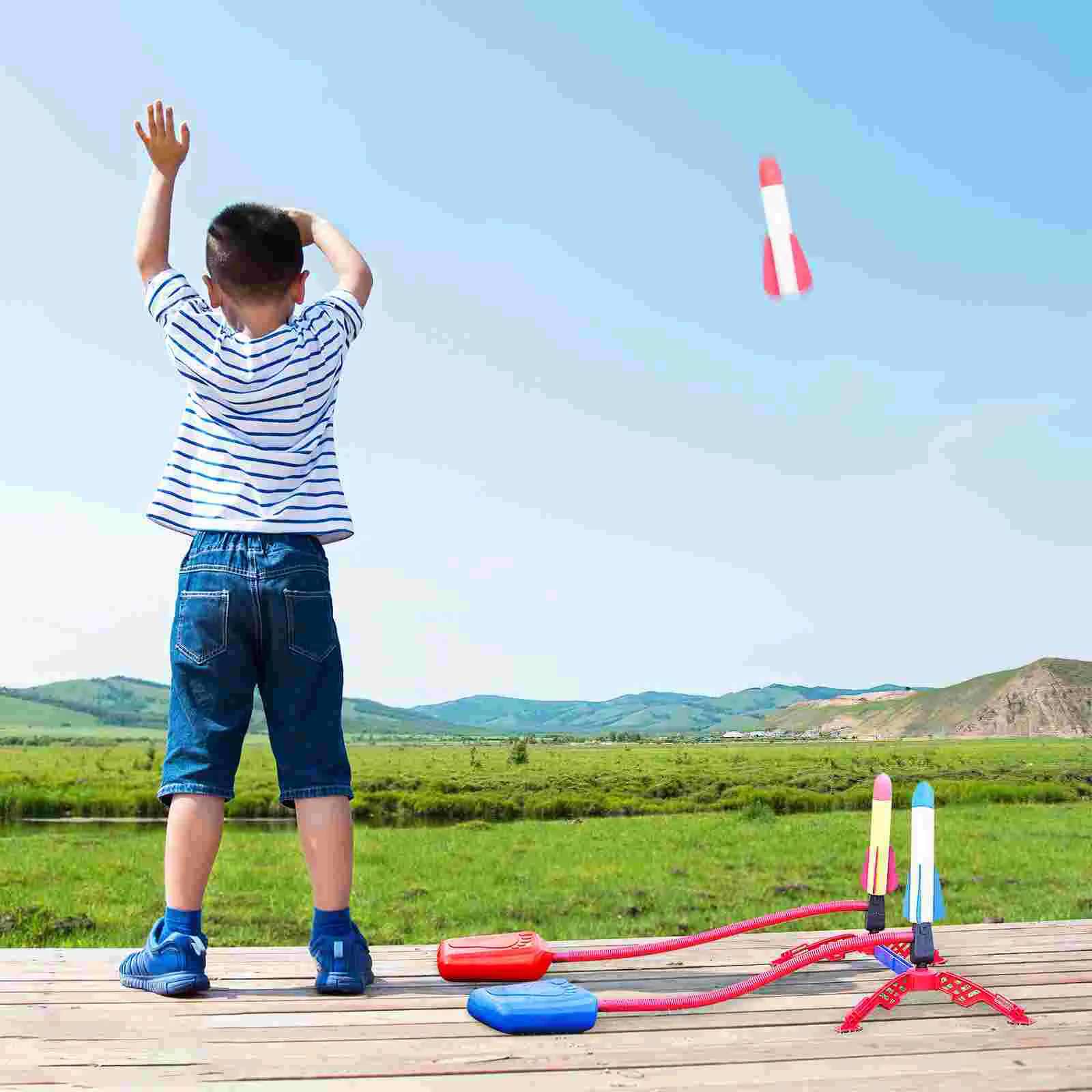 

1 Set Funny 2 Foot Pads Outdoor Children Interesting Kids Rockets for Children Outdoor Playing