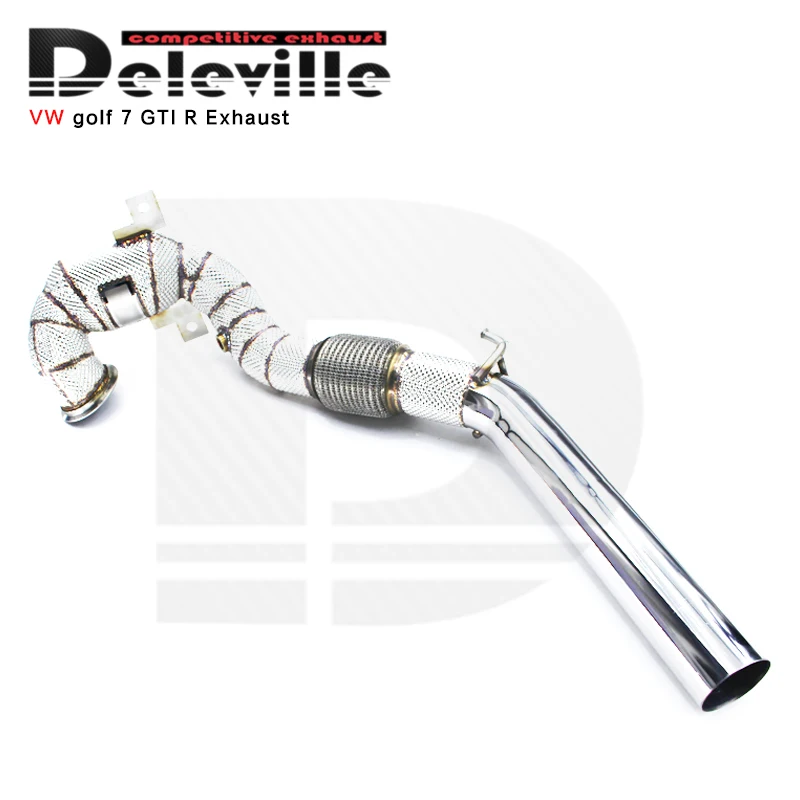 Фото Высокопроизводительная выхлопная система LXBY-Exhaust Downpipe 2014-2020 из нержавеющей стали для VW GOLF GTI MK7 2.0T №2