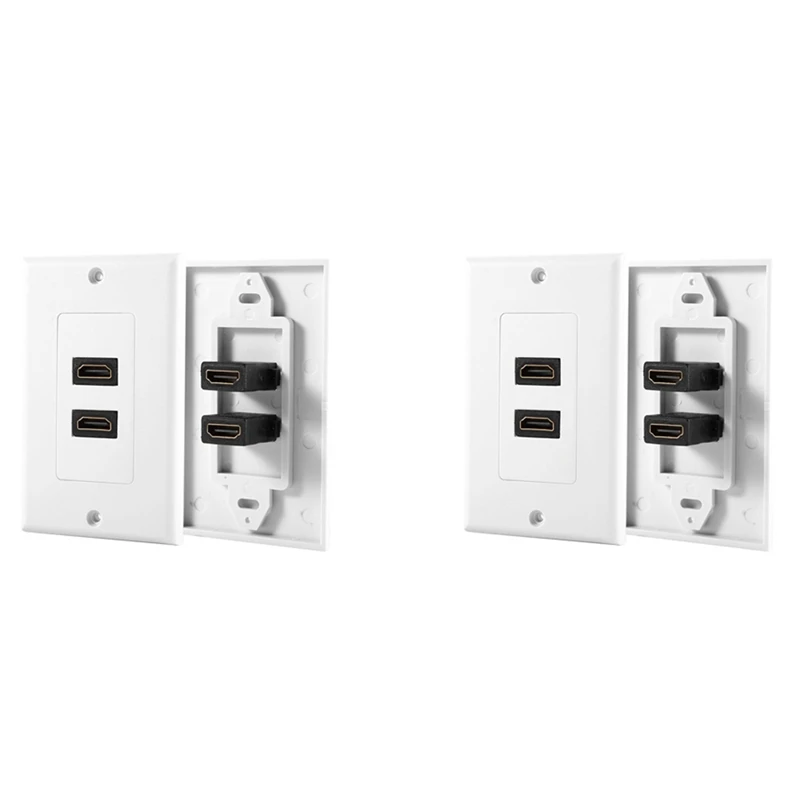

2X HDMI 2-Ports Wall Face Plate Panel Outlet 1080P Cover Coupler Socket HOT