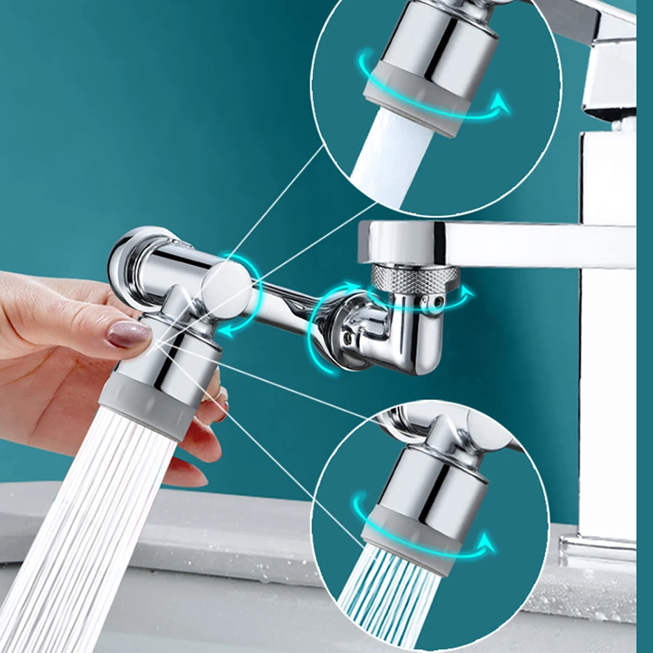

1080° Universal Faucet Extenders Aerator Washbasin Tap Extension Splash Filter Bubbler Nozzle Robotic Arm Kitchen Tap Extend