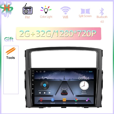 Автомобильный мультимедийный радиоплеер для Mitsubishi PAJERO 4 2006-2014, GPS-Навигационный экран, Android, автомобильный беспроводной, для воспроизведения магнитолы, Wi-Fi